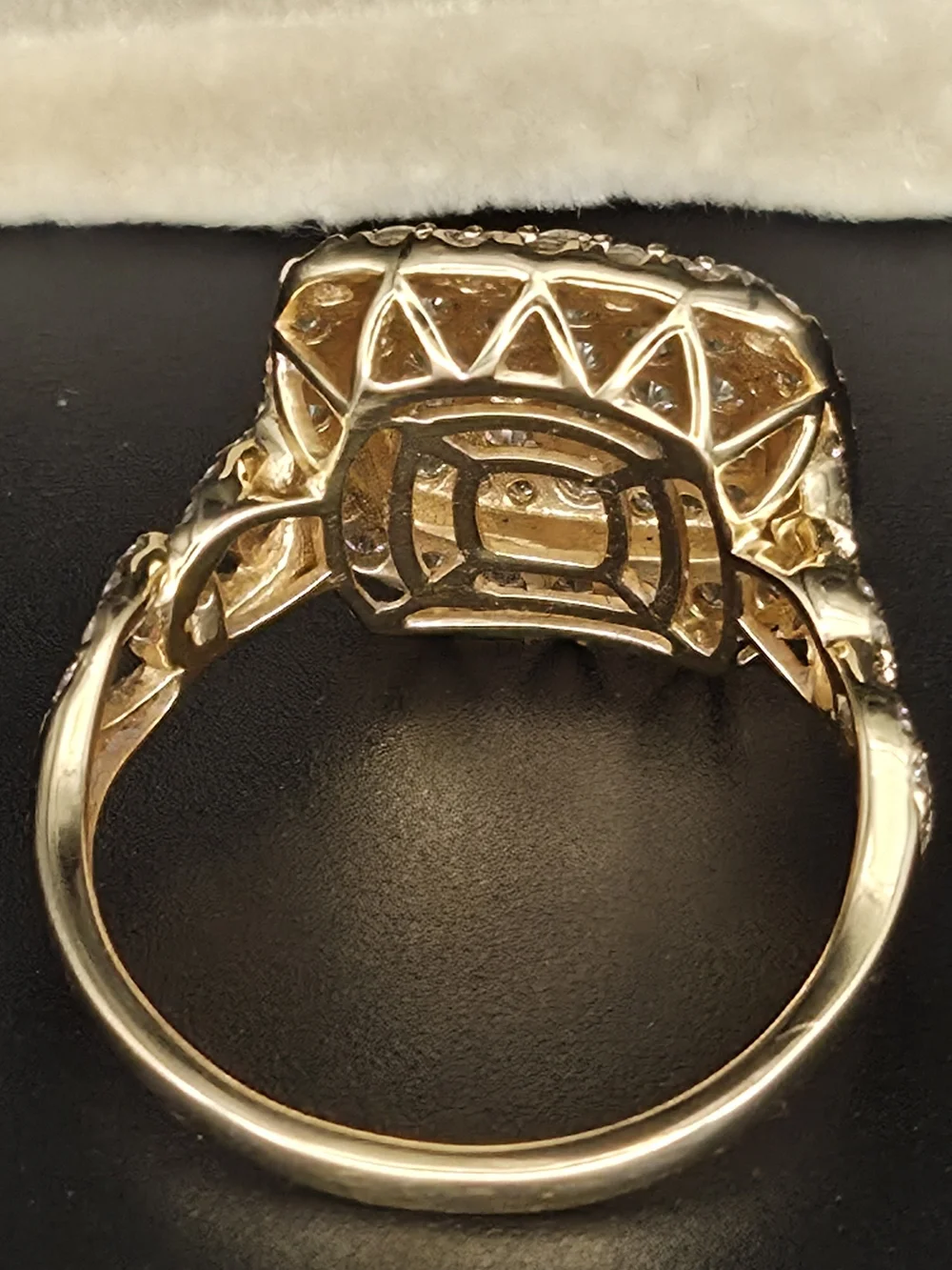 Gold Pavé Diamond Square Cluster Ring - Women Jewelry